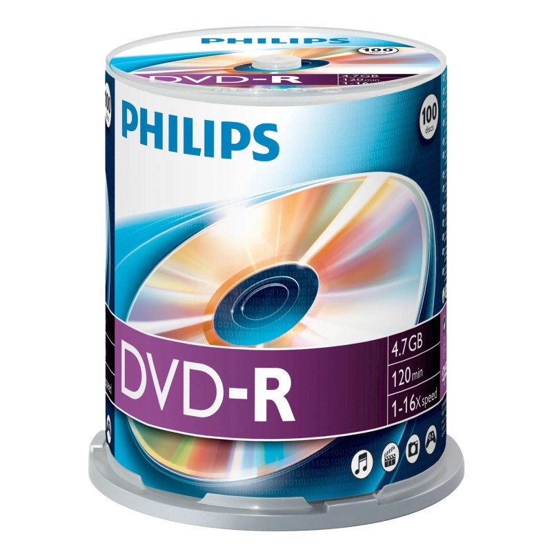 Philips DVD-R DM4S6B00F / 00 4.7GB 100 gab. spolē