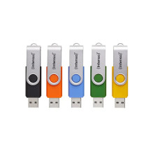 INTENSO Office Line USB flash drive multipack 5×64 GB, USB-A, USB 3.2 Gen 1, swivel, multi-colored