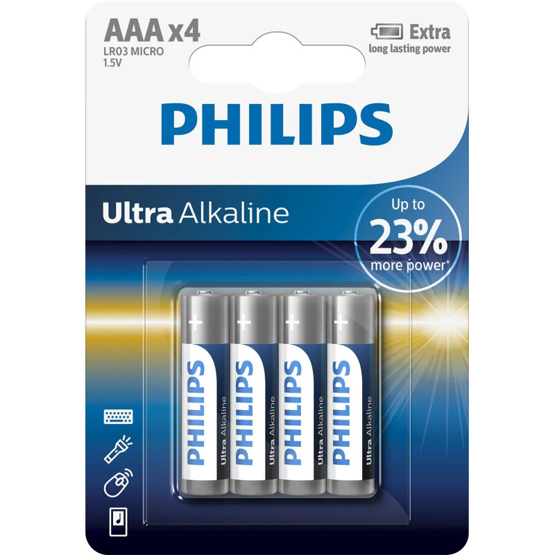 Vienreizējās lietošanas baterija Philips LR03E4B / 10 AAA