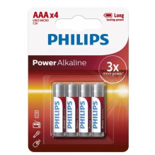 Philips Power Alkaline AAA baterijas, 4 iepakojums
