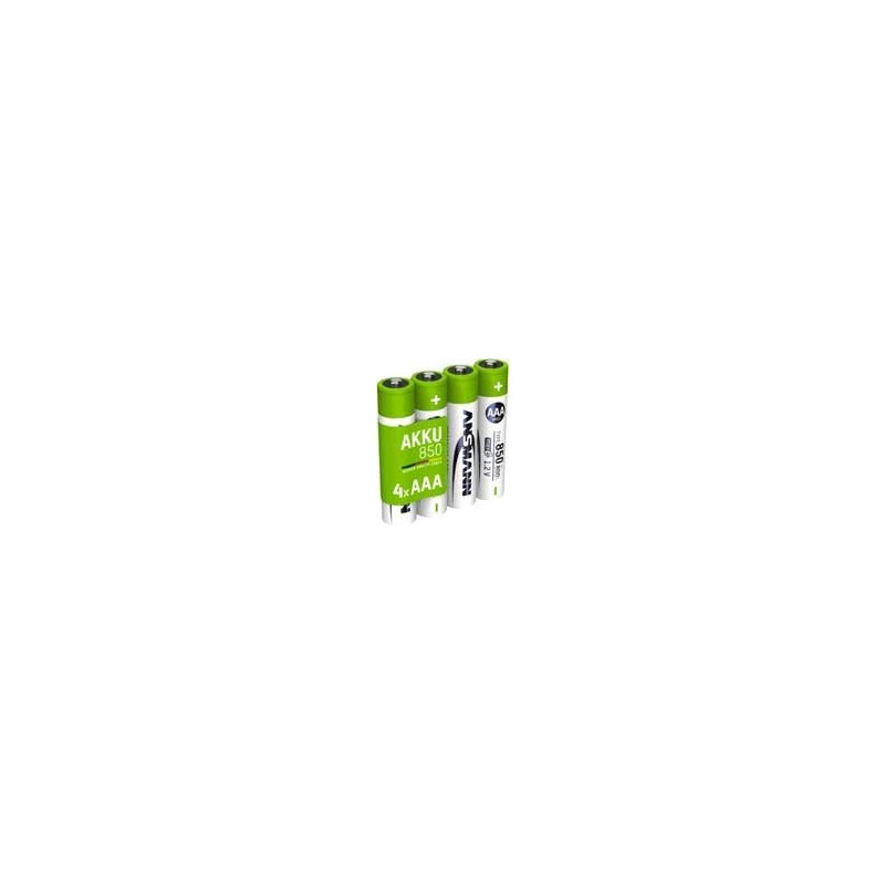Ansmann 1x4 NiMH Akumulators Micro AAA Tips 850 800 mAh maxE - Akumulators - Micro (AAA) (1311-0024)