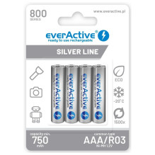 everActive EVHRL03-800 AAA NiMH uzlādējamās baterijas - 1,2 V, 800 mAh, 4 gab.