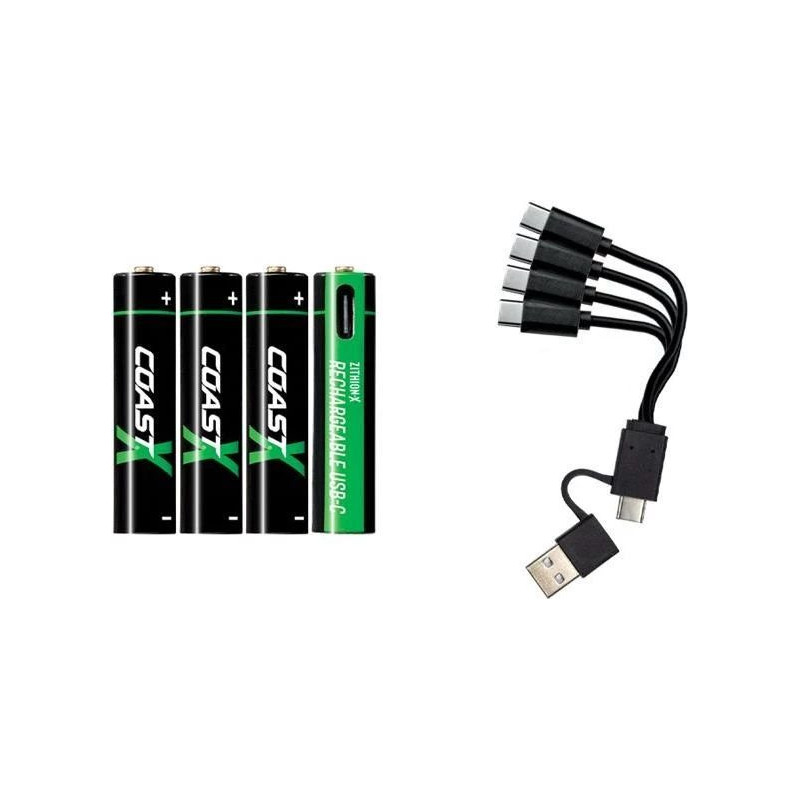 Coast Produktai 1x4 Coast Zithion-X Micro AAA Baterija su USB-C įkrovikliu - Baterija (100047535)