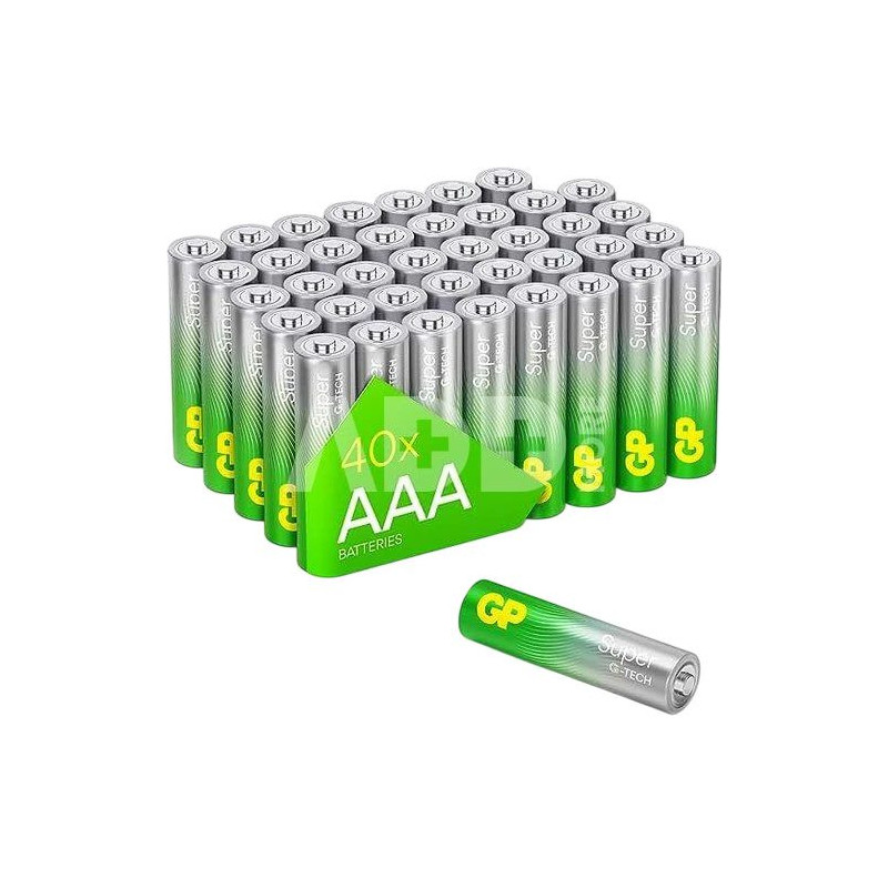 GP 03024AETA-B40 AAA šarminių baterijų rinkinys — 40 vnt., Micro (AAA) itin šarminės