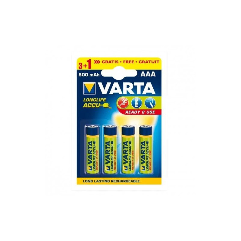 Varta 56703101404 Akumulatori Longlife AAA Ready 2 Use 800 mAh x4