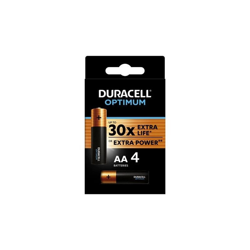 Duracell Optimum AA LR6 baterijas blisteris 4 gab.