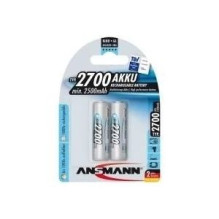 AA baterijos Ansmann Lizdinė pakuotė 2 x Accu 2700mAh
