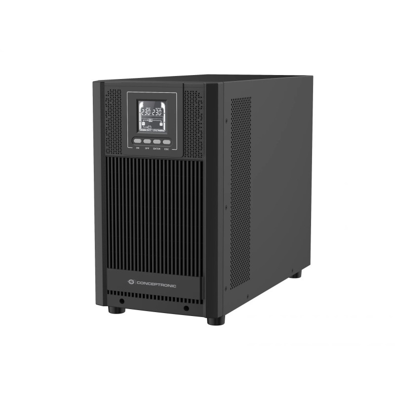 Conceptronic ZEUS52E3K 3000VA 2700W torņa UPS, tiešsaistes, IEC, 3 kVA, 2700 W, sinusoidāls, 220 V, 240 V