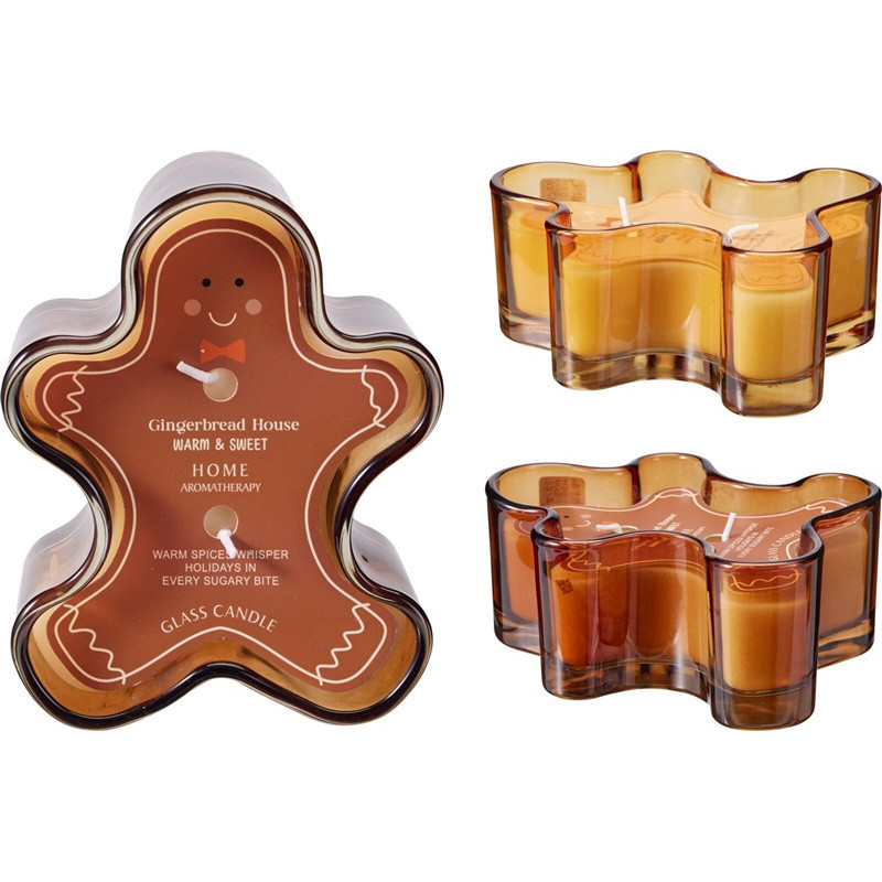 Candle, aromatic Gingerbread, 30 h, 670 g, Brown col.
