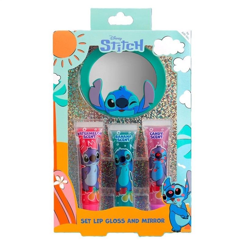 STITCH CHILDREN'S LIP GLOSS AND MIRROR SET