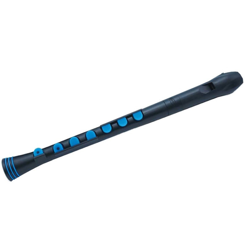 NUVO Recorder+ soprano recorder, black and blue
