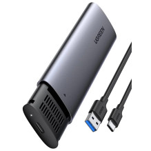 Ugreen 10903 M.2 SSD korpuss, melns / pelēks, 2TB, 5 Gbit / s