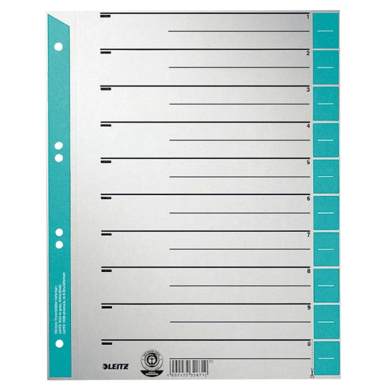 Leitz 16520030 ciparu dalītājs, kartons, zils / pelēks