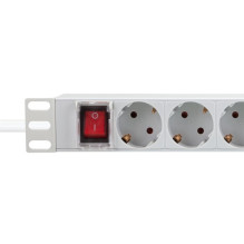 9er Steckdosenleiste 19" PDU mit Schalter LogiLink Hellgrau 9er Steckdosenleiste 19" PDU mit Schalter LogiLink Hellgrau