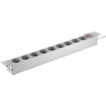9er Steckdosenleiste 19" PDU mit Schalter LogiLink Hellgrau 9er Steckdosenleiste 19" PDU mit Schalter LogiLink Hellgrau