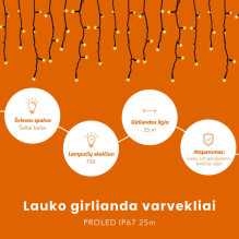 Lauko girlianda varvekliai PROLED IP67 25m