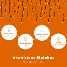 Lauko girlianda varvekliai PROLED IP67 100m Lauko girlianda varvekliai PROLED IP67 100m