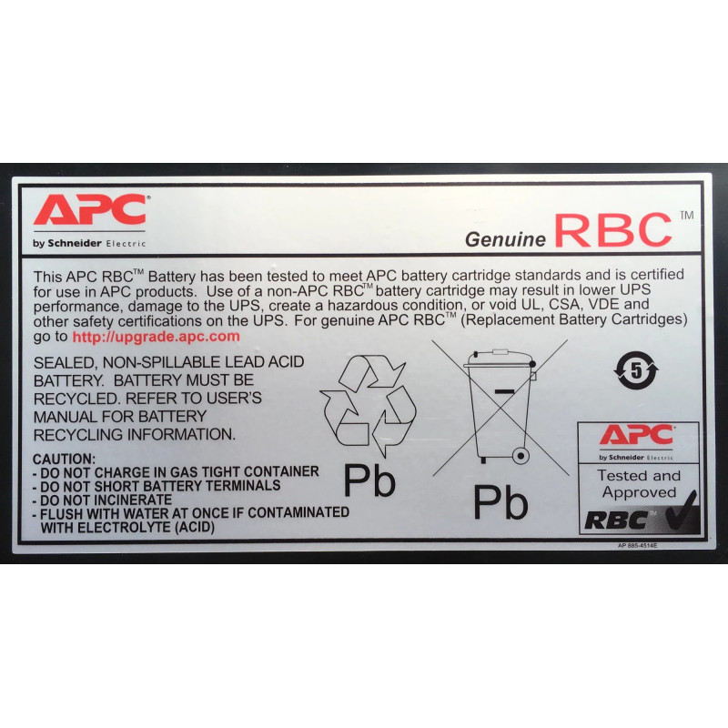 APC Battery Replacement Cartridge RBC47 (OEM), 3200 mAh, 1,4 kg, 67 x 134 x 66 mm, 0 - 40 °C