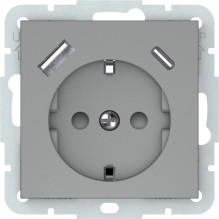SOCKET+USB-A+C GREY...