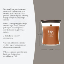 Aromatinė Žvakė - WoodWick Saffron Smoke Amber 70 h Gintaro Rudos spalvos Aromatinė Žvakė - WoodWick Saffron Smoke Amber 70 h Gintaro Rudos spalvos