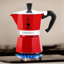 Kavinukas - BIALETTI Moka Express 3 Puodeliai Raudonas Kavinukas - BIALETTI Moka Express 3 Puodeliai Raudonas