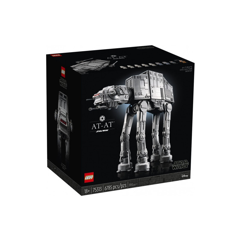 Building Toy Set - Lego 75313 Star Wars AT-AT Set with 6785 Pieces, 9 Minifigures, Gray
