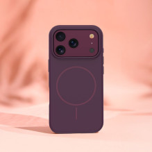 iLike Silicone Thin Mag case for iPhone 17 Pro 6,3" / iPhone 18 Pro 6,3" dark cherry