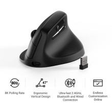 Kompiuterio Pelė - Keychron M5, 8000Hz, 30,000 DPI, USB Type-C, Juoda Kompiuterio Pelė - Keychron M5, 8000Hz, 30,000 DPI, USB Type-C, Juoda