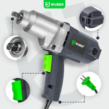 Electric impact wrench 800 Nm 1 / 2" for wheels in case W33250 WUBER Electric impact wrench 800 Nm 1 / 2" for wheels in case W33250 WUBER