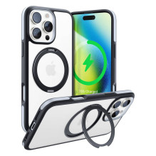 Telefono dėklas - Torras Ostand R Fusion Case (iPhone 16 Pro, slim, magnetic grip, black) Telefono dėklas - Torras Ostand R Fusion Case (iPhone 16 Pro, slim, magnetic grip, black)