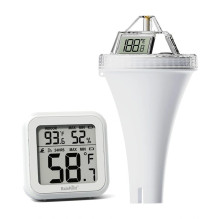 Wireless Pool Thermometer - RainPoint Pool Thermometer, Internal Receiver, 100 m Range, Black Wireless Pool Thermometer - RainPoint Pool Thermometer, Internal Receiver, 100 m Range, Black