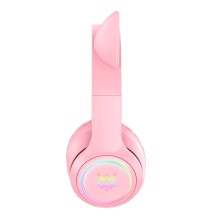 Ausinės - ONIKUMA B90 Bluetooth 5.0 Per ausis RGB Rožinė
