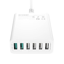 Charger - Blitzwolf BW-S15 6x USB, QC 3.0, 60W, White Charger - Blitzwolf BW-S15 6x USB, QC 3.0, 60W, White