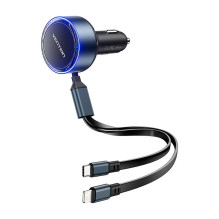 Automobilinis įkroviklis - Vention FFOB0 60W USB-C automobilinis įkroviklis su integruotais kabeliais