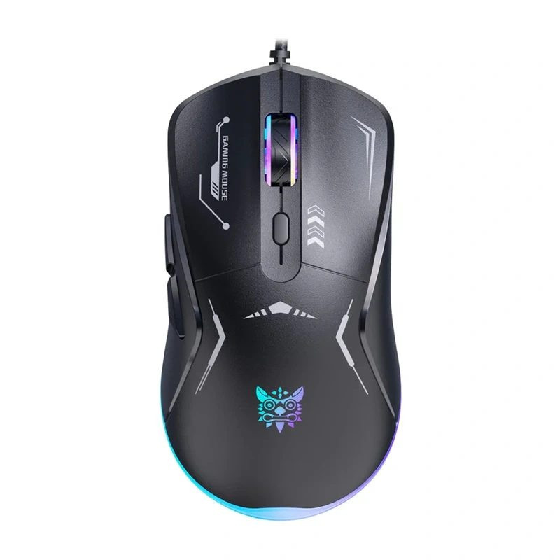 Žaidimų pelė - Onikuma CW917 laidinė RGB pelė (6 mygtukai, 3600 DPI, juoda)