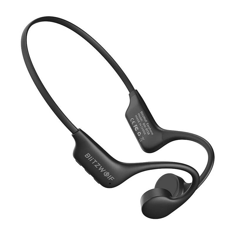 Ausinės - Blitzwolf BW-BTS8 Bone Conduction Bluetooth 5.3 32GB IPX8 Juoda