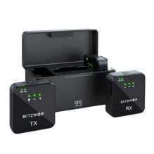 Mikrofonas - BlitzWolf BW-SX63 Belaidis Omnidirekcinis 2.4G 6-8h Baterija Juoda Mikrofonas - BlitzWolf BW-SX63 Belaidis Omnidirekcinis 2.4G 6-8h Baterija Juoda