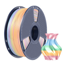 3D Spausdinimo Filamentas - Sunlu PLA+ Šilkinis Filamentas 1,75 mm 200-210°C Vaivorykštė (04)