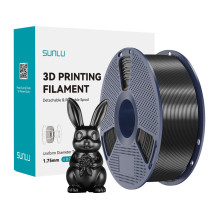 3D Spausdinimo Filamentas - Sunlu PLA+ Šilkinis Filamentas, Matmenų Tikslumas ±0.02 mm, Juoda