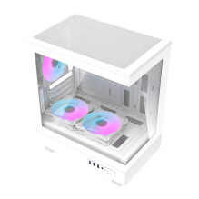 Kompiuterio korpusas - darkFlash DB330M M-ATX / ITX, 3 ARGB ventiliatoriai, grūdintas stiklas, baltas Kompiuterio korpusas - darkFlash DB330M M-ATX / ITX, 3 ARGB ventiliatoriai, grūdintas stiklas, baltas