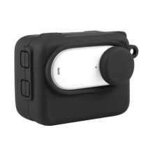 Dėklas - Puluz silikono apsauginis dėklas Insta360 GO 3 su objektyvo dangteliu juodas