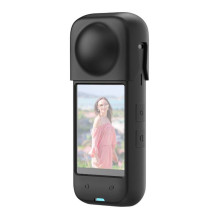 Camera Case - Puluz Silicone Protective Case for Insta360 X4, Shockproof, Black