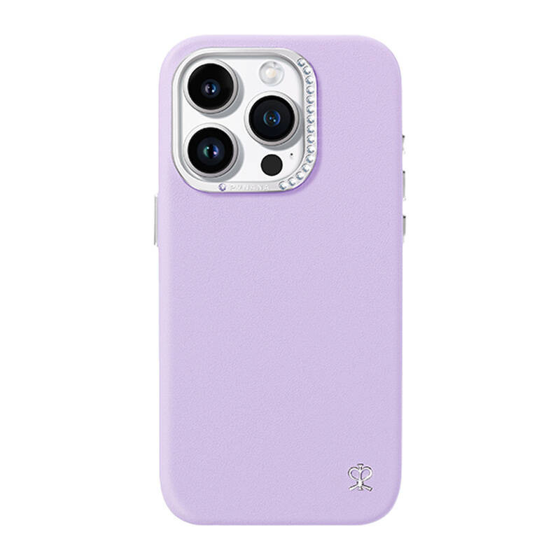 Dėklas - Joyroom PN-14F4 Starry Case (iPhone 14 Pro, imitacija avies oda, violetinė)