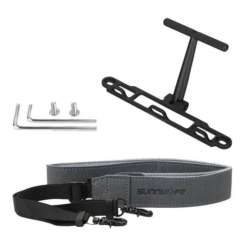 Holder - Sunnylife Mount with Strap for DJI RC / RC 2, Aluminum Alloy, Black