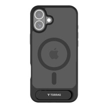 Dėklas - Torras Pstand Series Case for iPhone 16, magnetinis stovas, karinės klasės apsauga, juodas