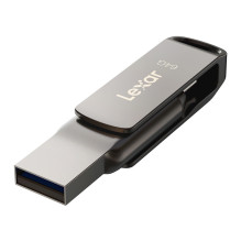 USB Atmintinė - Lexar Dual Type-C ir Type-A USB 3.1 64GB 130 MB / s Juoda