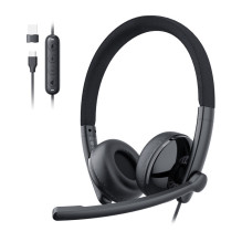 Headphones - EMEET GeniusCall HS50 headphones, HD sound, noise-canceling microphone, USB-A / USB-C, Black