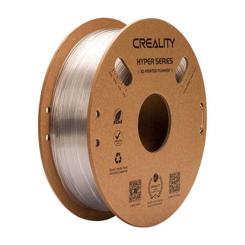 3D Spausdinimo Filamentas - Creality Hyper PETG 50 - 300 mm / s, 190-260°C, Skaidrus