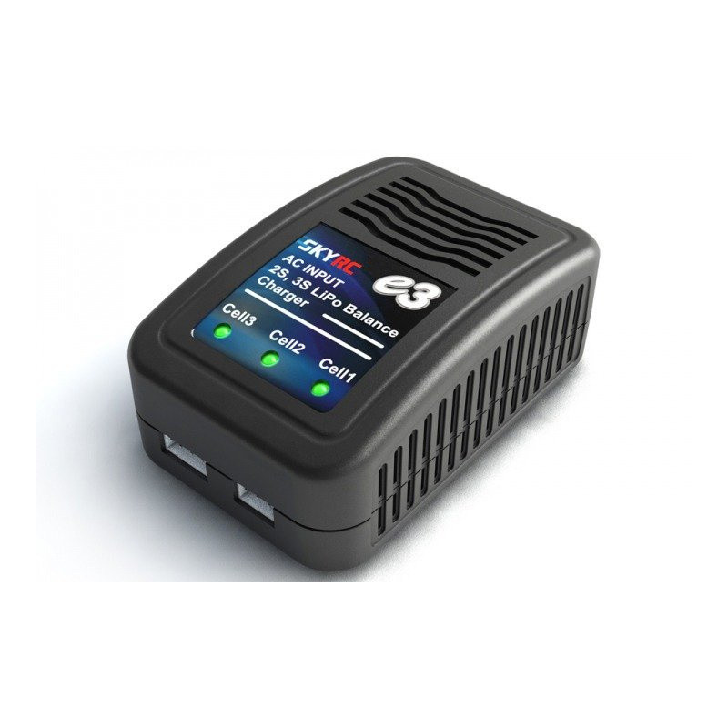 Battery Charger - SkyRC E3 LiPo Charger 2-3 Cells 1.2A 230V Mains Power Black