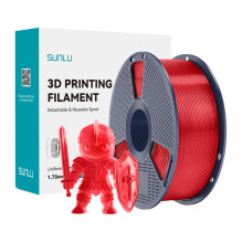 3D Spausdinimo Filamentas - Sunlu PLA+ 1,75 mm Siūlas, Smūgio Atsparumas 8 kJ / m², Skaidri Raudona